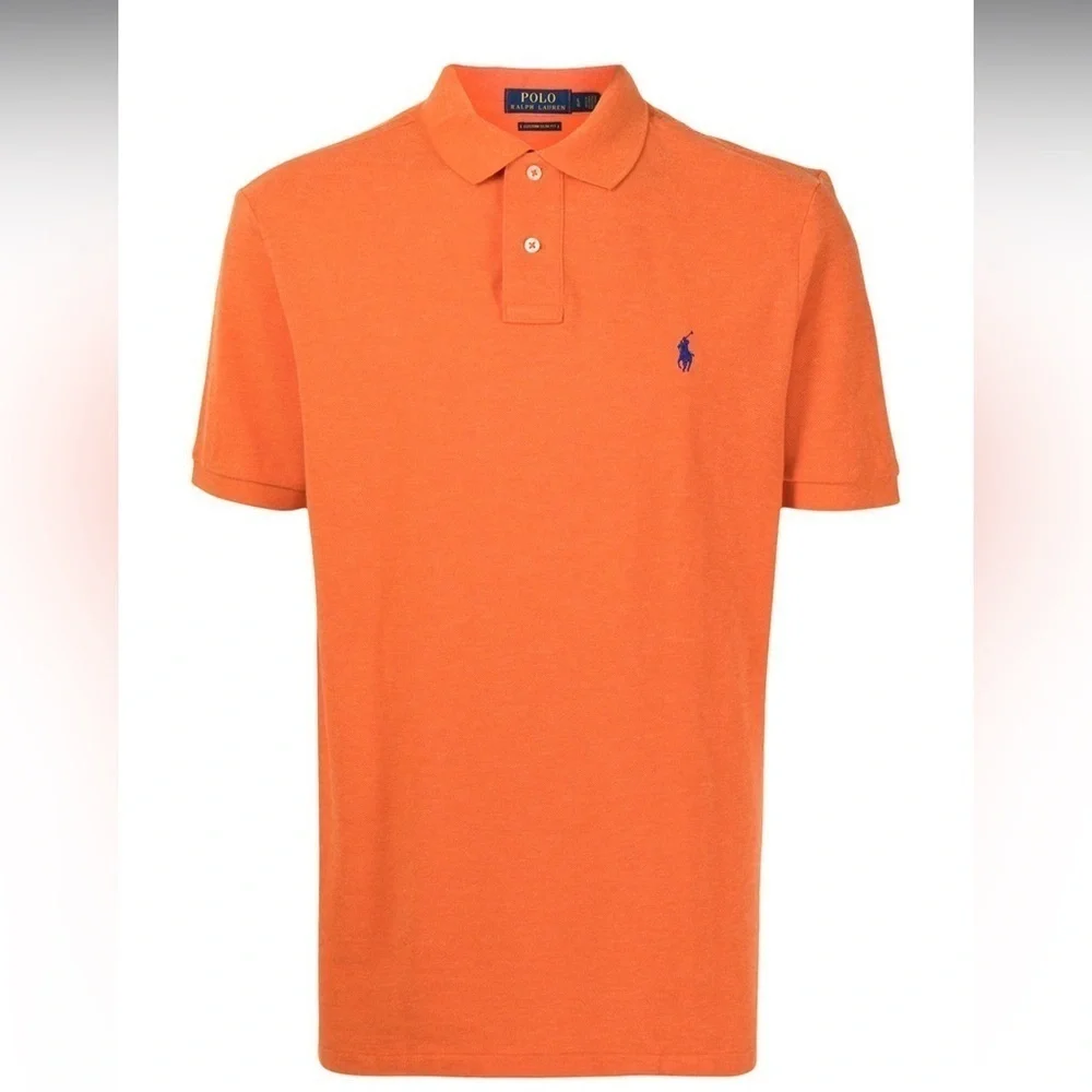 POLO Ralph Lauren orange 100% cotton classic‎ fit men’s polo shirt Sz L